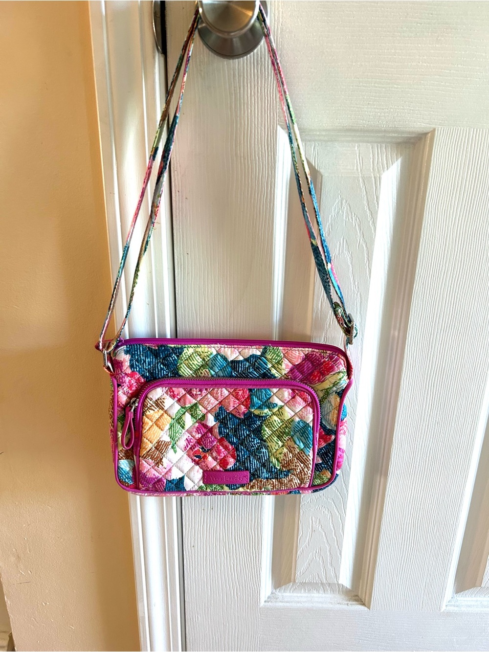 Vera Bradley Little Hipster Quilted Patchwork Crossbody in Multicolor pink